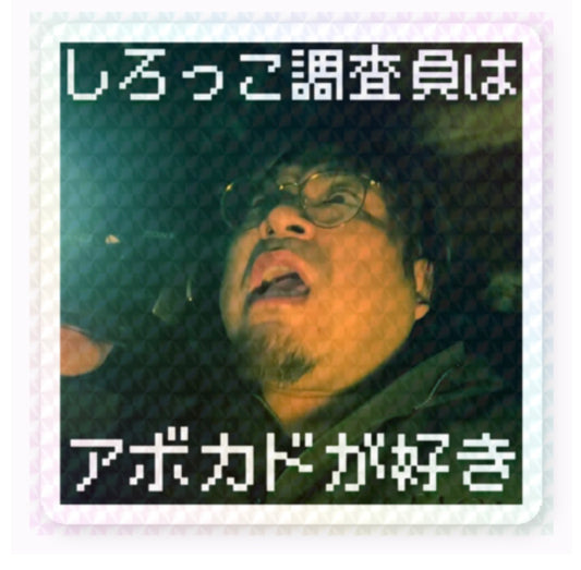 『しろっこ調査員はアボカドが好き』ステッカー